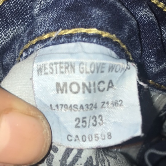 RARE Vintage Silver Monica Jeans Sexy fit 25 / 33 blue like Mint shape skinny - Picture 9 of 9